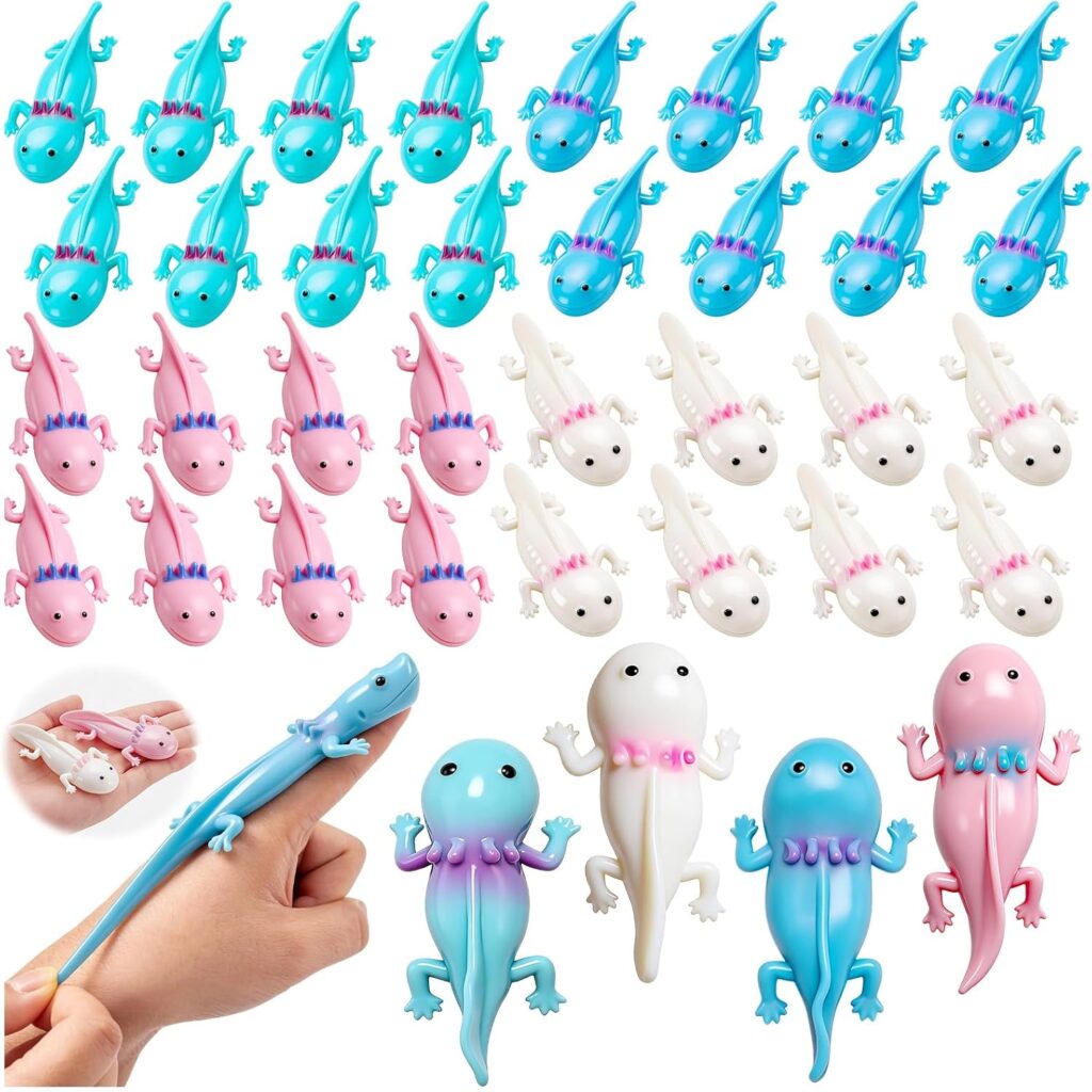 Colorful axolotl finger slingshot toys for kids